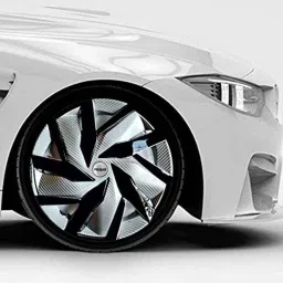 Prigan 4 Pcs 13 inch Polypropylene Silver &a; Black Wheel Cover Set for Datsun Go Plus, Eagle-Dc-13-Gop image 3