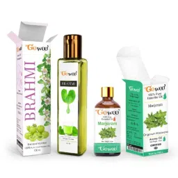 GoWoo 2 Pcs 10ml Natural Therapeutic Grade Marjoram Aroma Oil &a; 100ml Brahmi Carrier Oil Set, GWOC870-P32+P169-picture-30