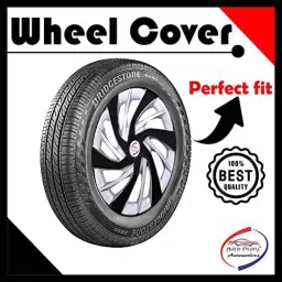 Auto Pearl 4 Pcs 13 inch Black &a; Silver ABS Press Type Hubcap Wheel Cover Set with Retention Ring for Maruti Suzuki Indica image 4