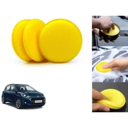 Auto Pearl Polyurethane Beige Washing &a; Waxing Polish Foam Sponge for i10 Grand Nios 2020 (Pack of 3)-picture-34
