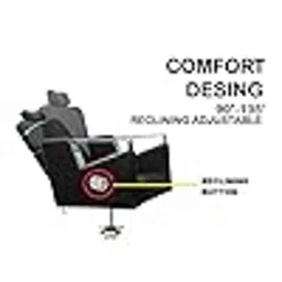 P P Chair Leatherette Black Beauty Parlor Chair with Cushioned Seat Back, Hydraulic &a; Push Back System image 4