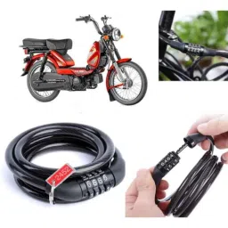 Auto Pearl PVC &a; Plastic Black Combination Cable Lock for XL 100 Heavy Duty-picture-38