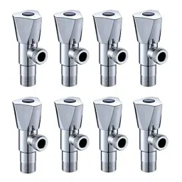 ZAP Hexa Brass Chrome Finish Angle Cock Valve with Wall Flange (Pack of 8)-picture-4
