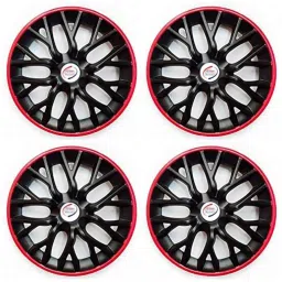 Auto Pearl 4 Pcs 14 inch ABS Black &a; Red Car Wheel Cover Set for Renault Scala RXE image 2