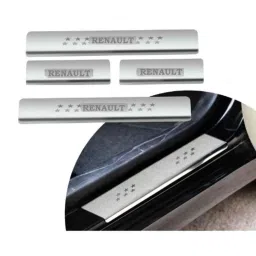 Car Accessories Hub 4 Pcs Stainless Steel Silver Car Footstep Sill Plate Set without LED for All Renault Cars-picture-27