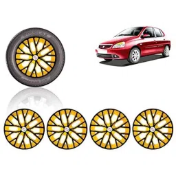 Auto Pearl 4 Pcs 14 inch ABS Black &a; Yellow Press Type Fitting Car Wheel Cover Set for Tata Indigo-picture-40