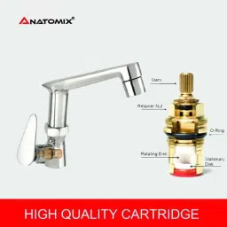 Anatomix Titan Brass Chrome Finish Swan Neck Basin Tap (Pack of 2) image 2