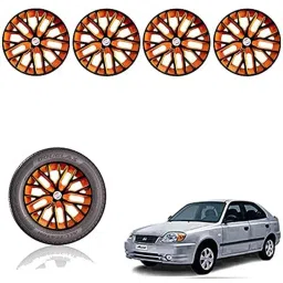 Auto Pearl 14 inch ABS Black &a; Orange Press Type Car Hub Cap Wheel Cover for Accent-picture-19