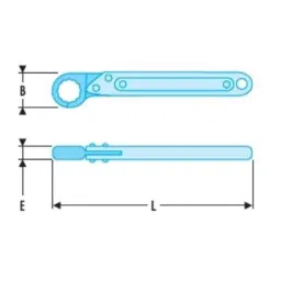 Facom 14mm Satin Chrome Finish Straight Flare Nut Wrench with Metric Web, 70A.14 image 2