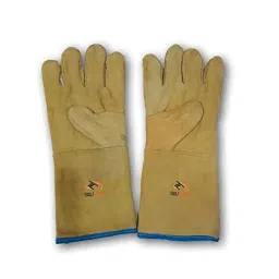 Krost Welding Holder With Safety Helmet And Leather Welding Gloves, Medium, Yellow image 4