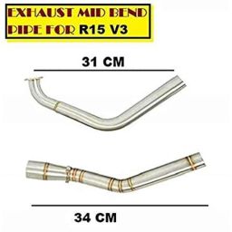Meenu Arts World Mid Silencer Exhaust Bend Pipe for Yamaha R15 V3 Stainless Steel T-10 (Pack of 2)-picture-15
