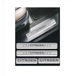 Car Accessories Hub 4 Pcs Stainless Steel Silver Car Footstep Sill Plate Set without LED for Citroen C3 All Model-image-14