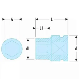 Facom 1 inch 28mm 6 Points Square Drive Impact Socket, NM.28A image 2