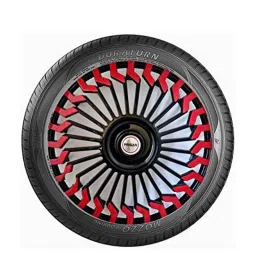 Prigan 4 Pcs 15 inch Polypropylene Black &a; Red Wheel Cover Set for Tata Zest, Hunter Black Red 15 image 4