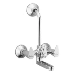 Tapglow Osmium 1.5cm Brass Chrome Finish Silver Wall Mixer with Bend-picture-47