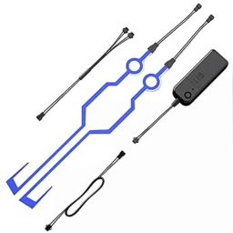 Biroller BRHNL1B LED Helmet Light Strip with 3 Modes Flashing Sticker with Push Switch Button, Blue-picture-20