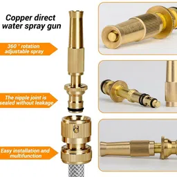 adhvik HHHH0049-01 Brass Nozzle Gun for 1/2" Garden Hose Pipe for Washing & Gardening 2 L Hand Held Sprayer image 4