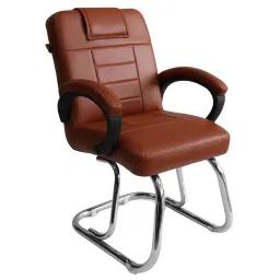 P P Chair Leatherette Brown Medium Back Durable Office Desk Chair-picture-46