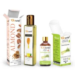 GoWoo 2 Pcs 10ml Natural Lemongrass Aroma Oil &a; 100ml Almond Carrier Oil Set, GWOC757-P28+P164-picture-38