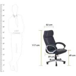 Adiko Leatherette Black High Back Executive Revolving Office Chair, ADVN 1112 image 3