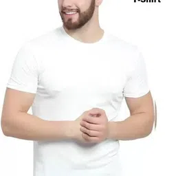 f n d Pack of 2 Men Printed Round Neck Polyester Black, White T-Shirt image 5