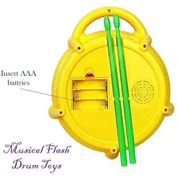 anmolg Musical 3D Flash Drum Toy for Kids Drum with Light Up Educational Toy Rattle image 3