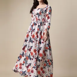 sheetal associates Women Fit and Flare Multicolor Maxi/Full Length Dress image 5