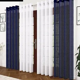 274 cm (9 ft) Long Door Polyester Transparent Curtain (Pack Of 4)-image-36