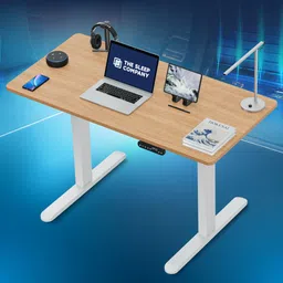 the sleep company Adjustable Desk 1200x600x700 | Sit-Stand Ergonomic Table | Engineered Wood Office Table image 1