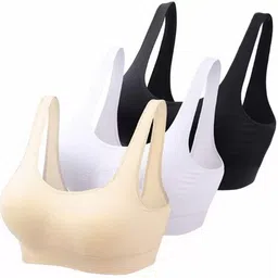 swatik Pack of 3 Women Sports Non Padded Bra-picture-22