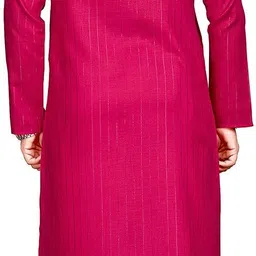 vibhuti Men Striped Cotton Blend Straight Kurta image 2