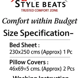 p s collections Cotton Blend Double Flat 140 TC Floral Bedsheet image 3