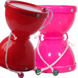 khushi enterprise Musical Damru 2 Piece Set ( 9.5 x 12.9 cm ), Plastic image 2