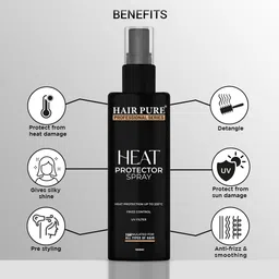 hair pure Heat Protector Spray 230º Heat Protection Defense from Styling Tools Hair Styler image 5