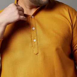 bigbanana Men Solid Cotton Blend Straight Kurta image 4