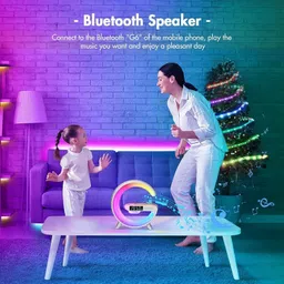 DRUMSTONE 4-in-1 Bluetooth Speaker Lamp with RGB Light, Alarm Clock, Wireless Charging 5 W Bluetooth Party Speaker image 5
