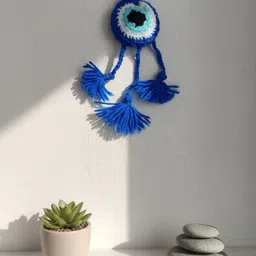 rachna handmade work Handmade Crochet Evil Eye Bag Charm Keychain Tassel Nazar Good Luck Accessory Decorative Showpiece - 10 cm-picture-35