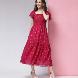 kassually Women Fit and Flare Pink, Black, Blue Midi/Calf Length Dress-picture-20