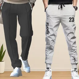 nb nicky boy Pack of 2 Men Printed Grey, Grey Track Pants-picture-14