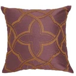 Lavender Textured Polyester 16 x 16 Inches Cushion Cover by Zeba image 2