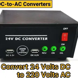 goodsbazaar 24V DC to 220V AC Converter 24 Volt DC to AC Inverter SMPS Power Supply Adaptor Dual Voltage use 12-24 Volt DC to 220 Volt AC with Dual USB + Dual AC Sockets Square Wave Inverter-picture-31