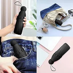 raingal Mini Folding Compact Umbrella with Case,Portable Umbrella,Small Sun&Rain Pocket Umbrella image 5