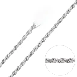 da creations SILVER PLATED UNISEX ROPE CHAIN Silver Plated Alloy Chain image 3