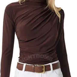 sightbomb Party Extended Sleeves Solid Women Brown Top-picture-11