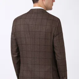 peter england Men Checkered Single Breasted Formal Blazer image 2