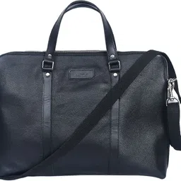 Black color pure leather laptop bag for office use with shoulder strap Messenger Bag-image-28