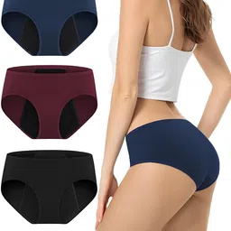 luziasa Pack of 3 Women Periods Blue, Black, Maroon Panty-picture-28