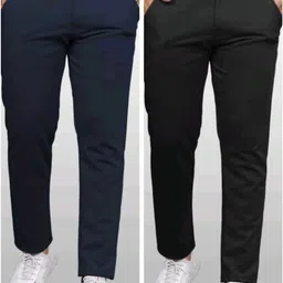 civira trending Pack of 2 Men Slim Fit Multicolor Cotton Blend Trousers-picture-10