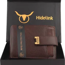 hidelink Men Brown Genuine Leather RFID Wallet - Regular Size-picture-23