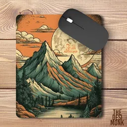 The Desi Monk Green Mountain Anti Skid Mouse Pad for Laptops and Computers Non Slip Base Mousepad image 2